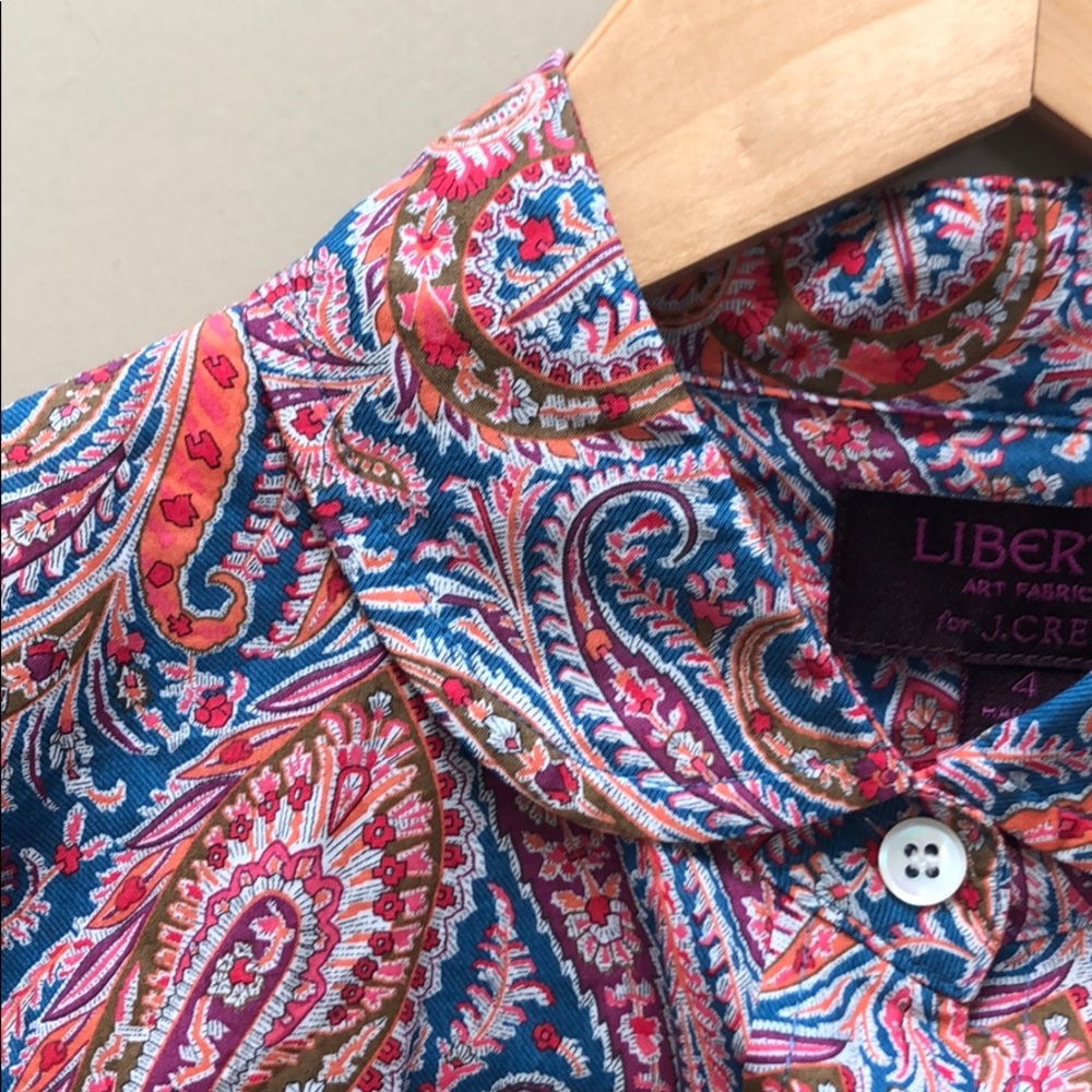 J. Crew Liberty Print button down Size 4